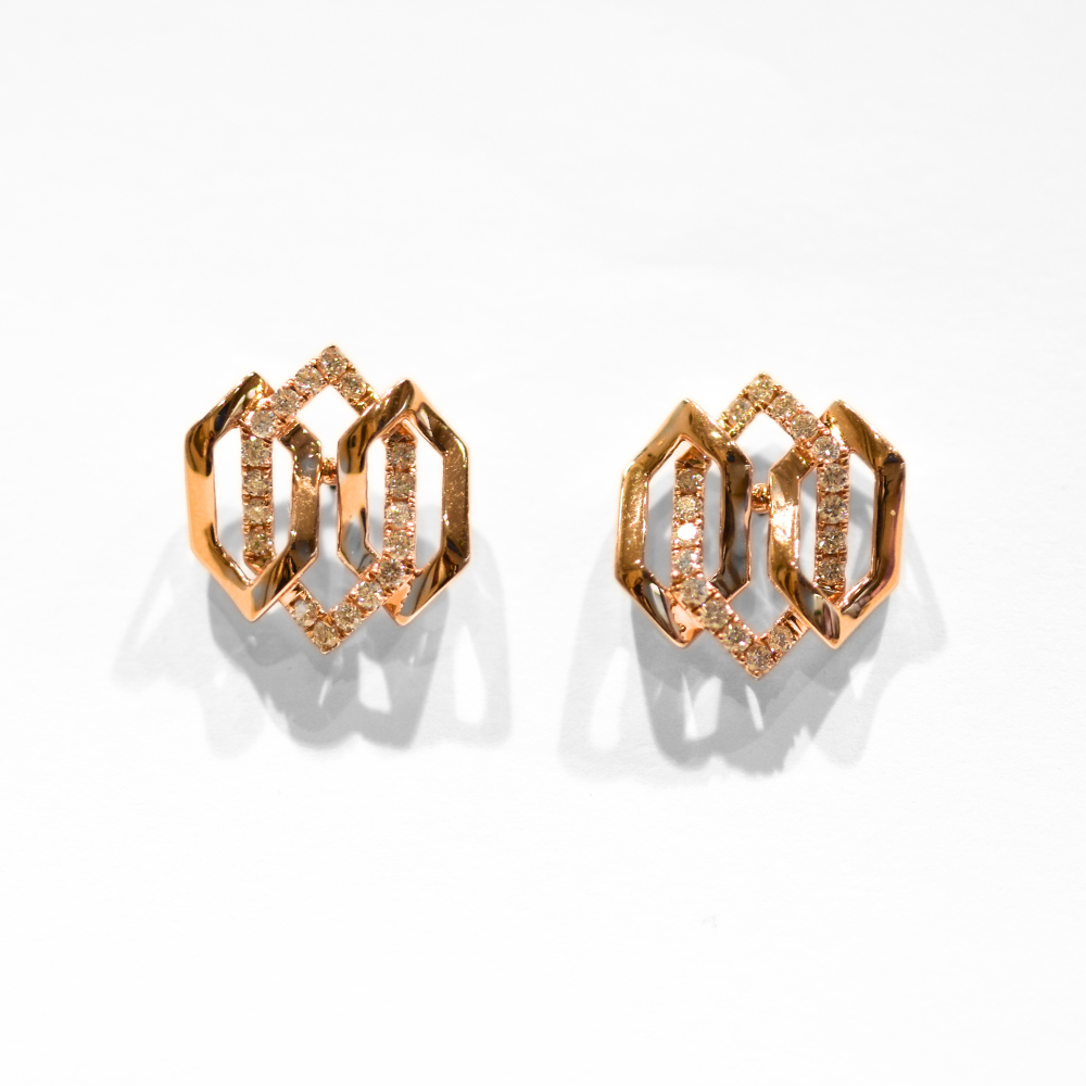 Picture of Diamond Rose Gold Studs